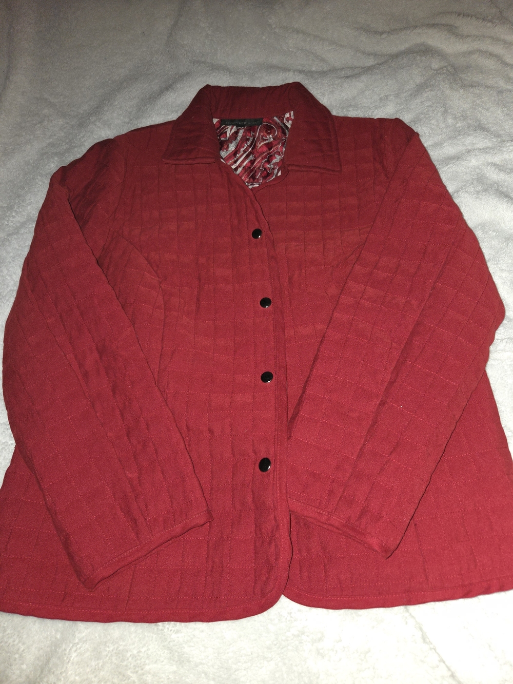 Briggs New York Quilted Red Button-Front Jacket